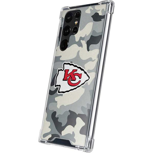 NFL Kansas City Chiefs Camo Galaxy S22 Ultra Clear Case