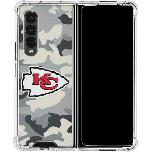 NFL Kansas City Chiefs Camo Galaxy Z Fold4 5G Clear Case