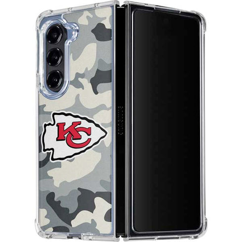 NFL Kansas City Chiefs Camo Galaxy Z Fold5 5G Clear Case