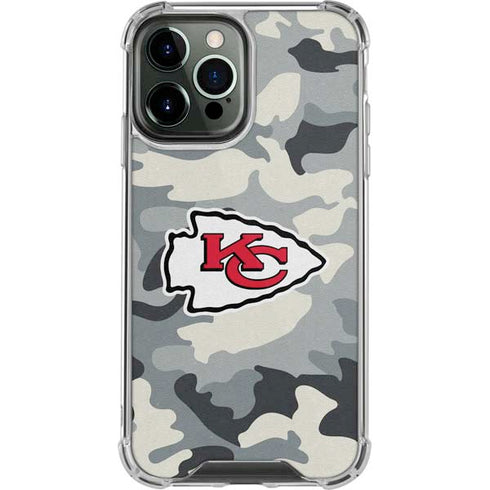 NFL Kansas City Chiefs Camo iPhone 13 Pro Max Clear Case