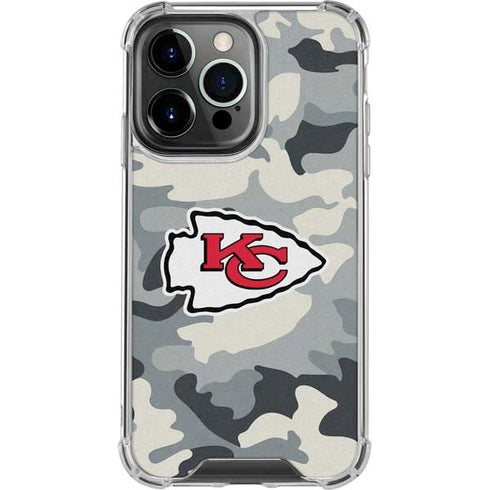 NFL Kansas City Chiefs Camo iPhone 15 Pro Clear Case