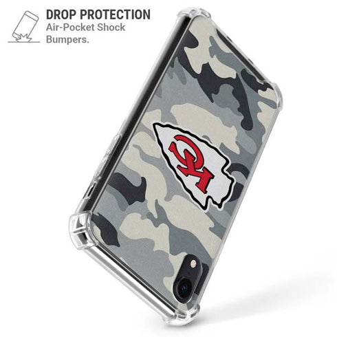 NFL Kansas City Chiefs Camo iPhone XR Clear Case