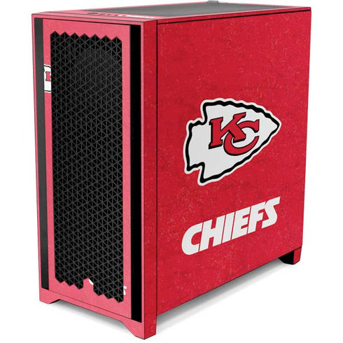 NFL Kansas City Chiefs Distressed Corsair 4000D Tempered Glass Mid-Tower ATX Case Skin
