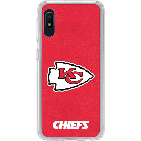 NFL Kansas City Chiefs Distressed Galaxy A10e Clear Case