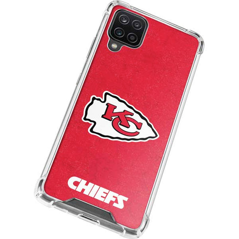 NFL Kansas City Chiefs Distressed Galaxy A12 Clear Case