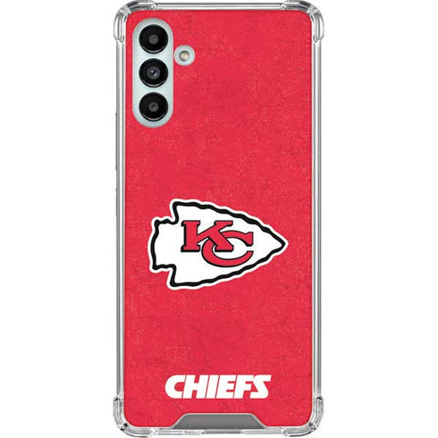 NFL Kansas City Chiefs Distressed Galaxy A13 5G Clear Case