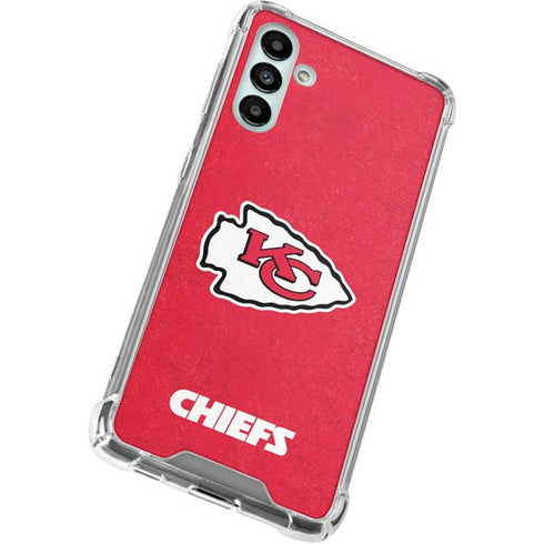 NFL Kansas City Chiefs Distressed Galaxy A13 5G Clear Case