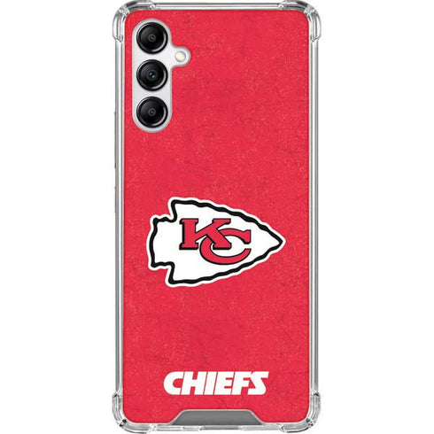 NFL Kansas City Chiefs Distressed Galaxy A14 5G Clear Case