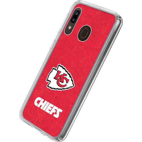 NFL Kansas City Chiefs Distressed Galaxy A20 Clear Case