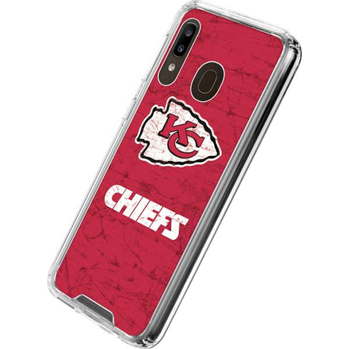 NFL Kansas City Chiefs Distressed Galaxy A30 Clear Case