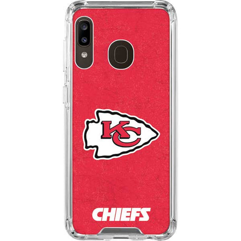 NFL Kansas City Chiefs Distressed Galaxy A30 Clear Case