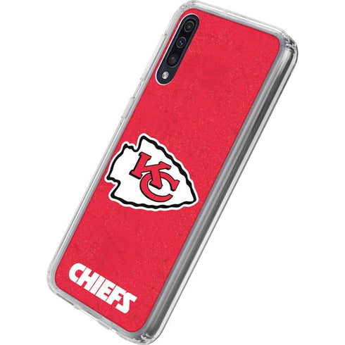 NFL Kansas City Chiefs Distressed Galaxy A50 Clear Case