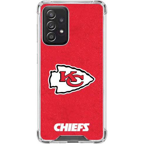 NFL Kansas City Chiefs Distressed Galaxy A52 5G Clear Case