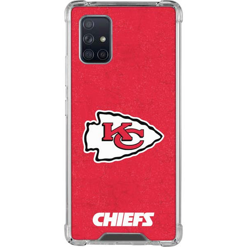 NFL Kansas City Chiefs Distressed Galaxy A71 5G Clear Case