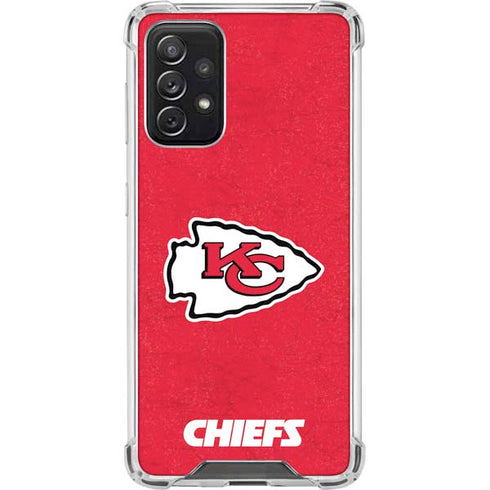 NFL Kansas City Chiefs Distressed Galaxy A72 5G Clear Case
