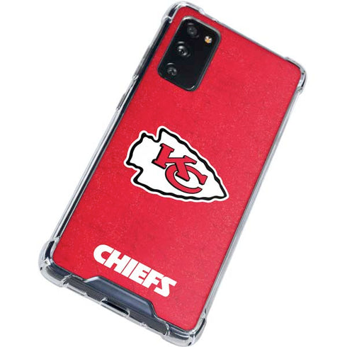 NFL Kansas City Chiefs Distressed Galaxy S20 FE Clear Case
