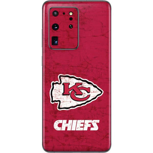 NFL Kansas City Chiefs Distressed Galaxy S20 Ultra 5G Skin