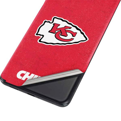 NFL Kansas City Chiefs Distressed Galaxy S21 Plus 5G Skin