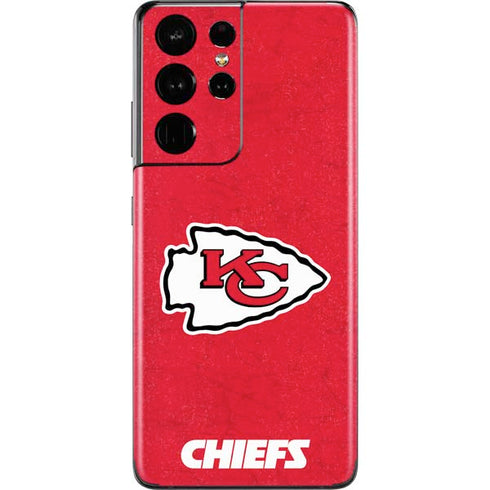 NFL Kansas City Chiefs Distressed Galaxy S21 Ultra 5G Skin