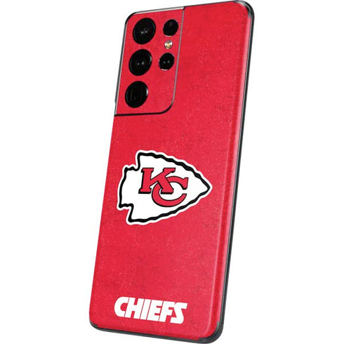 NFL Kansas City Chiefs Distressed Galaxy S21 Ultra 5G Skin