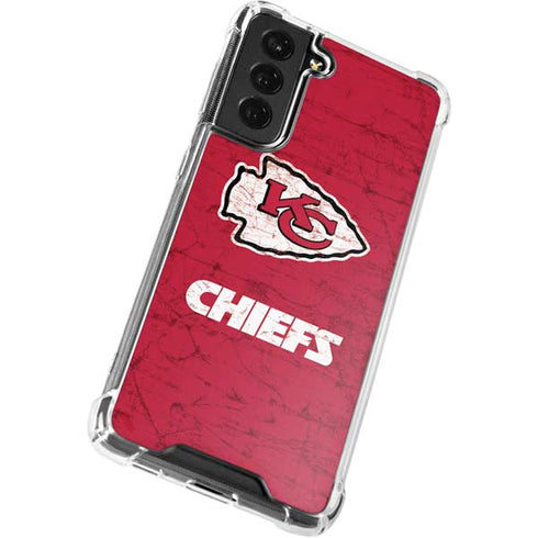 NFL Kansas City Chiefs Distressed Galaxy S22 Clear Case