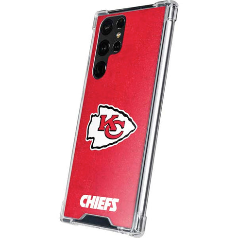 NFL Kansas City Chiefs Distressed Galaxy S22 Ultra Clear Case