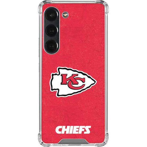 NFL Kansas City Chiefs Distressed Galaxy S23 Clear Case