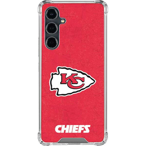 NFL Kansas City Chiefs Distressed Galaxy S23 FE Clear Case