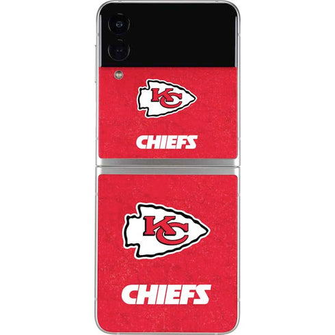 NFL Kansas City Chiefs Distressed Galaxy Z Flip3 5G Skin
