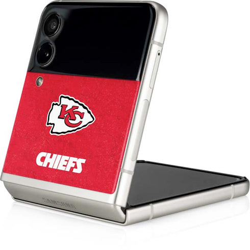 NFL Kansas City Chiefs Distressed Galaxy Z Flip3 5G Skin