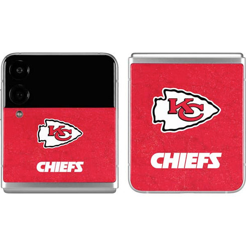 NFL Kansas City Chiefs Distressed Galaxy Z Flip4 5G Skin