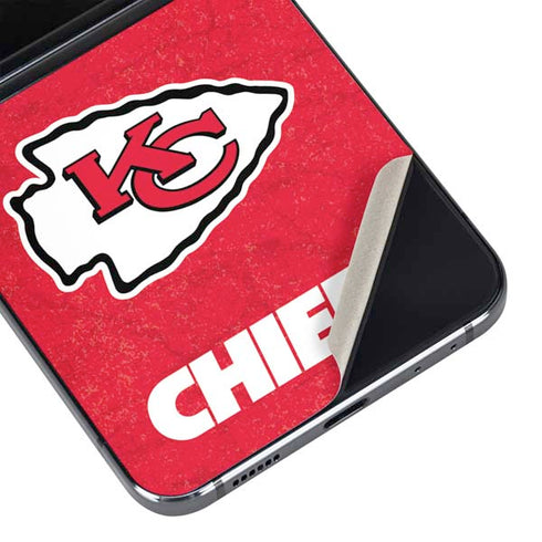 NFL Kansas City Chiefs Distressed Galaxy Z Flip5 5G Skin