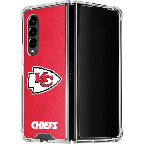 NFL Kansas City Chiefs Distressed Galaxy Z Fold4 5G Clear Case