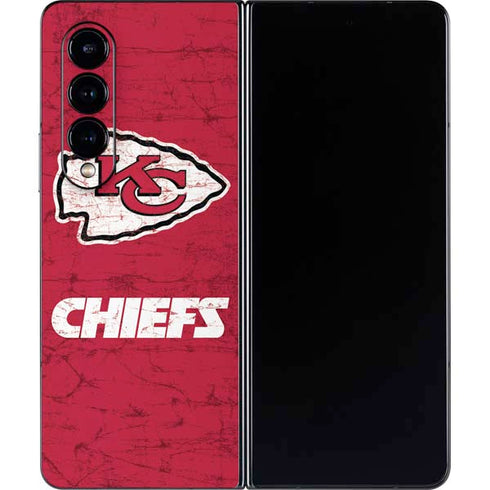 NFL Kansas City Chiefs Distressed Galaxy Z Fold4 5G Skin