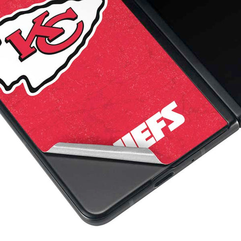 NFL Kansas City Chiefs Distressed Galaxy Z Fold4 5G Skin