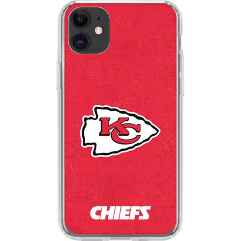 NFL Kansas City Chiefs Distressed iPhone 11 Clear Case