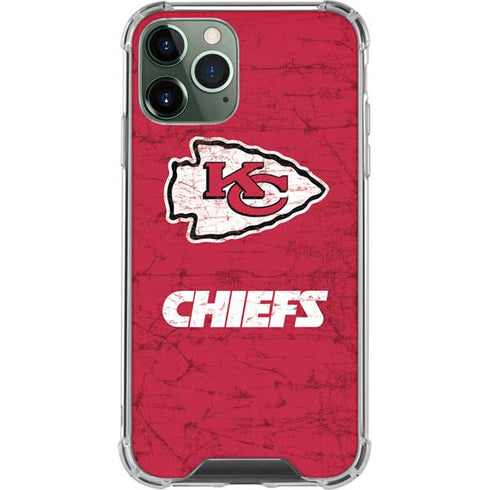 NFL Kansas City Chiefs Distressed iPhone 11 Pro Max Clear Case