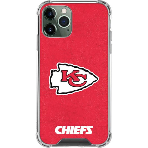 NFL Kansas City Chiefs Distressed iPhone 12 Pro Clear Case