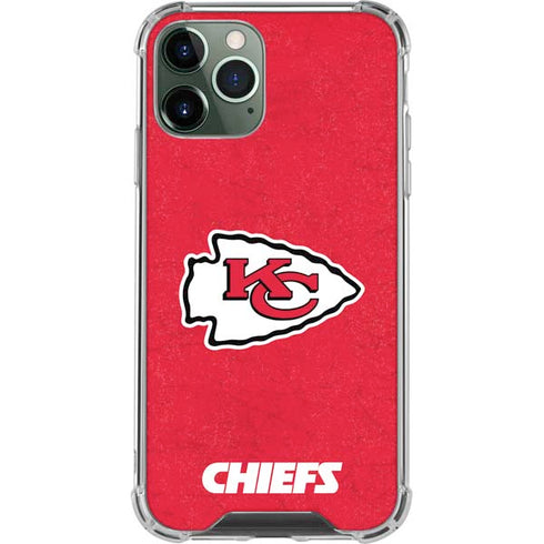 NFL Kansas City Chiefs Distressed iPhone 12 Pro Max Clear Case