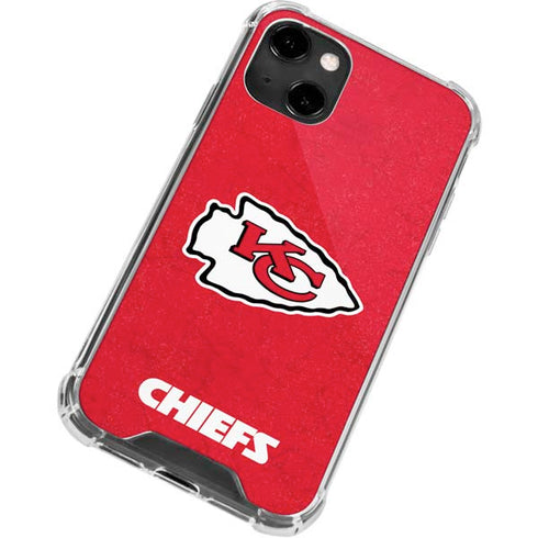 NFL Kansas City Chiefs Distressed iPhone 13 Clear Case