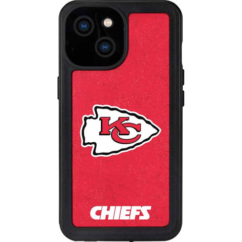 NFL Kansas City Chiefs Distressed iPhone 13 Mini Waterproof Case