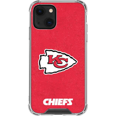 NFL Kansas City Chiefs Distressed iPhone 14 Clear Case
