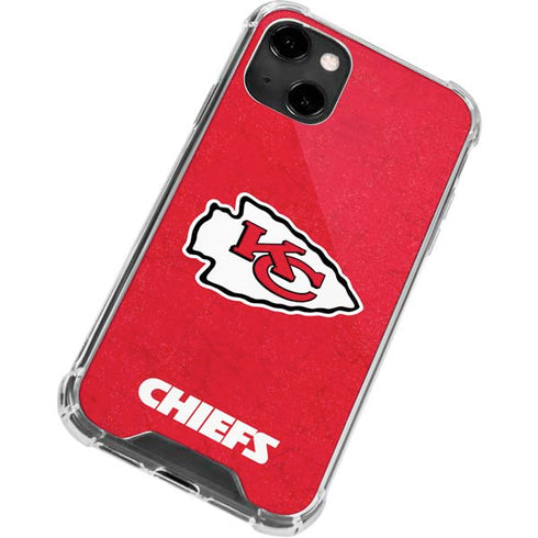 NFL Kansas City Chiefs Distressed iPhone 14 Clear Case