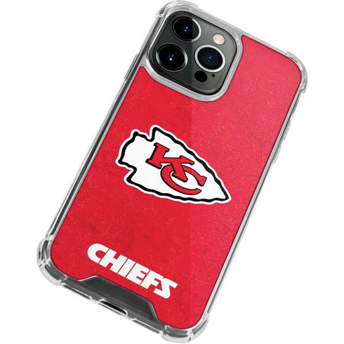 NFL Kansas City Chiefs Distressed iPhone 14 Pro Clear Case