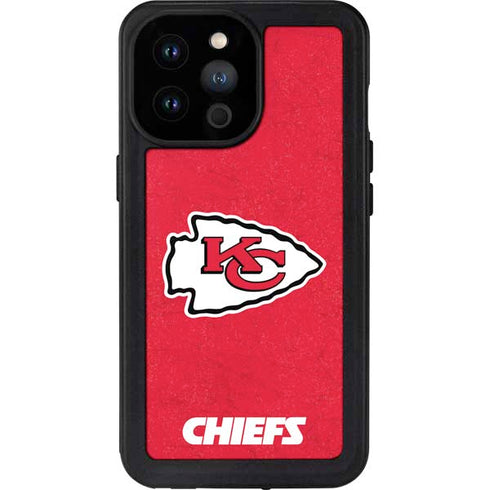 NFL Kansas City Chiefs Distressed iPhone 14 Pro Max Waterproof Case