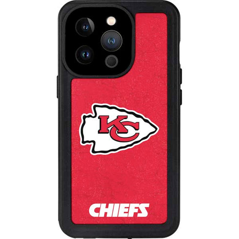 NFL Kansas City Chiefs Distressed iPhone 14 Pro Waterproof Case
