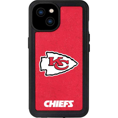 NFL Kansas City Chiefs Distressed iPhone 15 Plus Waterproof Case