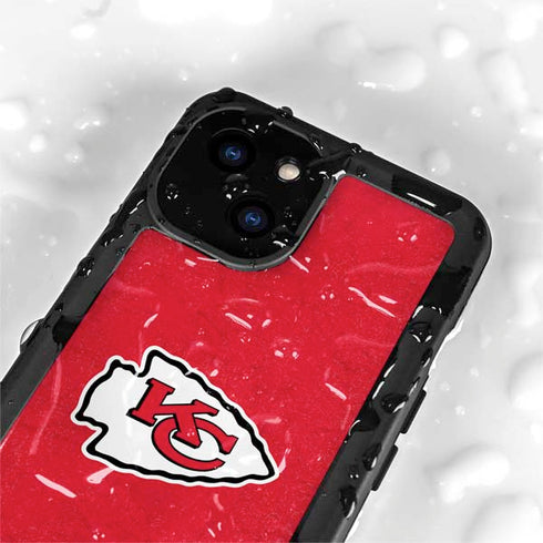 NFL Kansas City Chiefs Distressed iPhone 15 Plus Waterproof Case