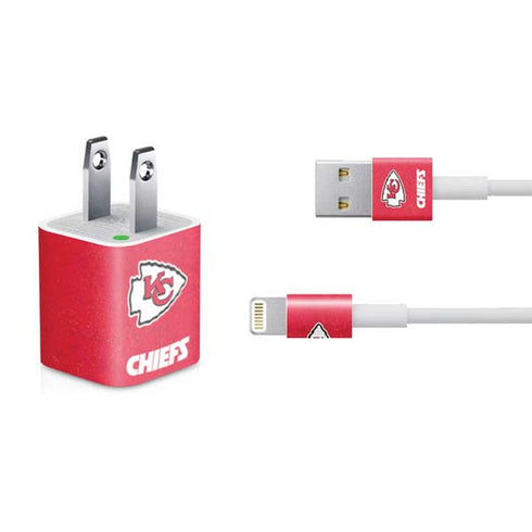 NFL Kansas City Chiefs Distressed iPhone Charger (5W USB) Skin