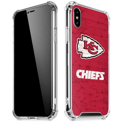 NFL Kansas City Chiefs Distressed iPhone X/XS Clear Case
